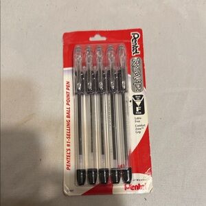Pentel RSVP Black Ballpoint Pens - 5 Pack